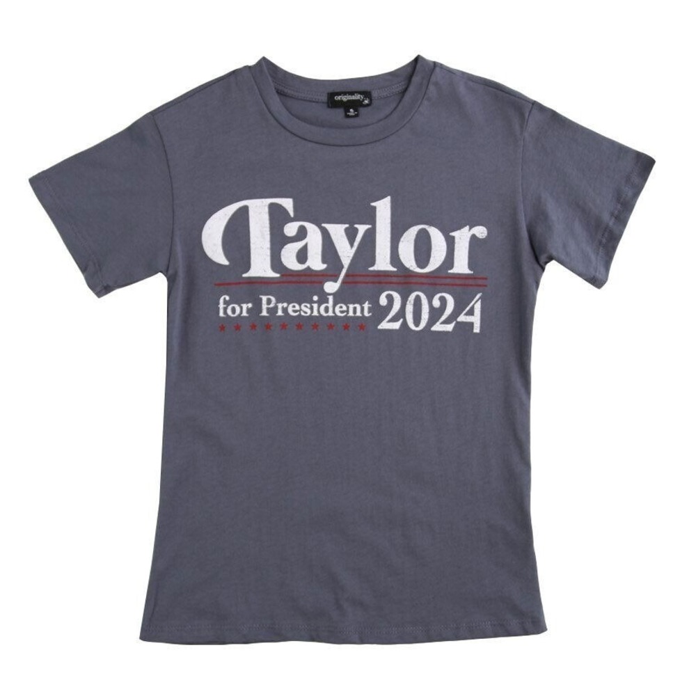 Originality Girls 'Taylor for President 2024' Tee T-Shirt - Dark‎ Gray - Size XL